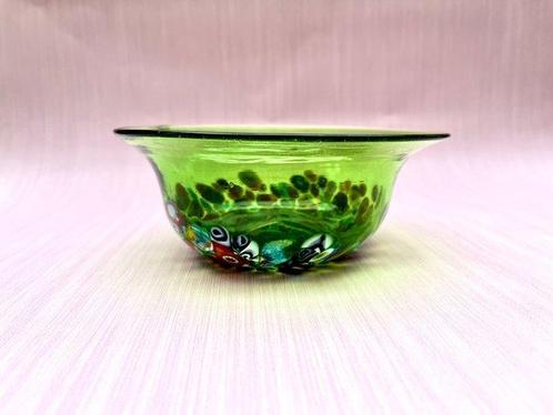 Murano - CC Zecchin - Kom - Groene kom met Millefiore -, Antiek en Kunst, Antiek | Glaswerk en Kristal