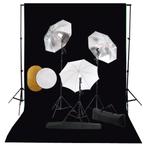 vidaXL Fotostudioset met lampen, paraplus, achtergrond en, Audio, Tv en Foto, Verzenden, Nieuw