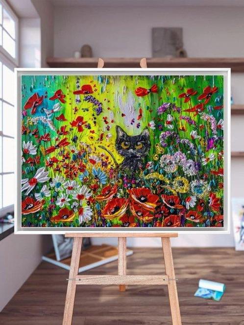 Evelina Vine (XXI) - The Purrfect Garden, Antiek en Kunst, Kunst | Schilderijen | Modern