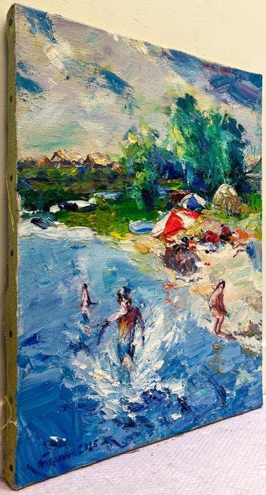 Anatoly Belonog (1946) - La baignade - Les Joies de lété, Antiek en Kunst, Kunst | Schilderijen | Klassiek