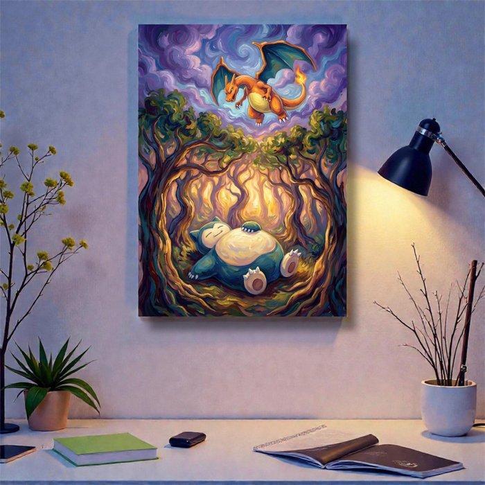 Makayhos - [Canvas XL] Blaze & Dream – Charizard x Snorlax, Games en Spelcomputers, Spelcomputers | Overige Accessoires