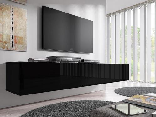 TV-Meubel - Zwevend - Hoogglans zwart - 200x30x40 cm, Maison & Meubles, Armoires | Mobilier de télévision, Envoi