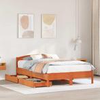 vidaXL Bed met matras massief grenenhout wasbruin 140x190 cm, Huis en Inrichting, Verzenden, Nieuw