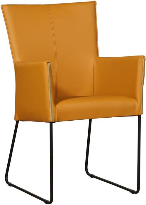Gele leren industriële eetkamerstoel - Toledo Leer Leem, Huis en Inrichting, Stoelen, Nieuw, Eén, Leer, Ophalen of Verzenden