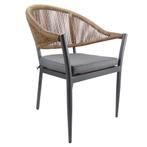 Stoel | PVC Rotan/Aluminium | Grijs/Cognac | In-/Outdoor |, Verzenden, Nieuw in verpakking