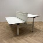 Tweedehands Gispen TM duo slingerbureau met scheidingswand,, Gebruikt, Bureau