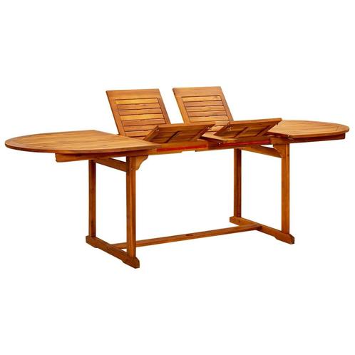vidaXL Tuintafel (160-240)x100x75 cm massief acaciahout, Tuin en Terras, Tuintafels, Nieuw, Verzenden