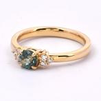 Ring - 18 karaat Geel goud - 0.74ct. tw. Saffier - Diamant -, Nieuw