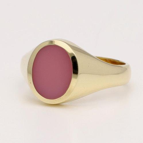 Ring - 14 karaat Geel goud - Zegel - Lagensteen, Handtassen en Accessoires, Ringen