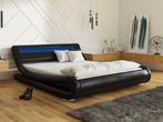 Tweepersoonsbed - Zwart - 160x200 cm met LED, Verzenden