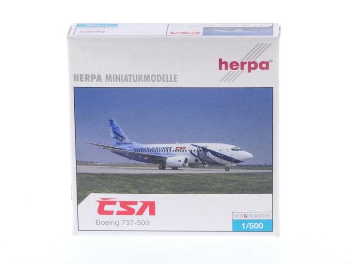 Schaal 1:500 Herpa 513944 Boeing 737-500 CSA Czech Airlin..., Hobby en Vrije tijd, Modelbouw | Vliegtuigen en Helikopters, Zo goed als nieuw