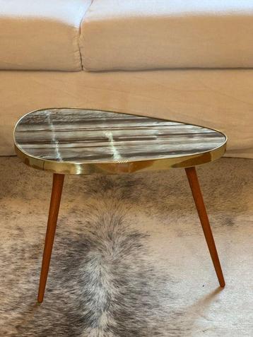 Table dappoint - Bois, Laiton, Resopal - Table en forme de