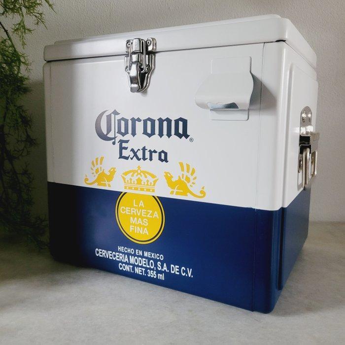 Corona Beer S.A. - Reclamebord - Koelbox - Metaal &, Antiek en Kunst, Antiek | Wandborden en Tegels