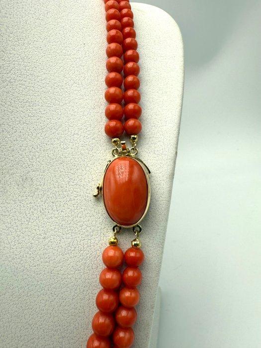 Halsketting - 18 karaat Geel goud Koraal, Handtassen en Accessoires, Kettingen