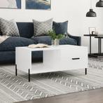 vidaXL Salontafel 90x50x40 cm bewerkt hout hoogglans wit, Huis en Inrichting, Tafels | Salontafels, Verzenden, Nieuw