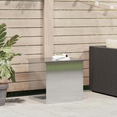vidaXL Buitenopbergbox - Zilver - 55 x 50,5 x 50 cm - RVS, Doe-het-zelf en Bouw, Kratten en Dozen, Nieuw, Verzenden