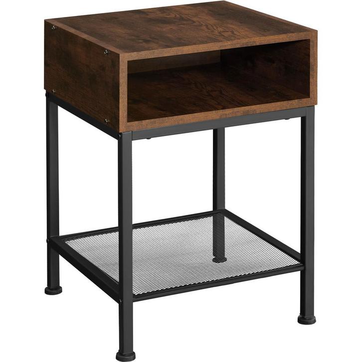 tectake Nachtkastje Harlow 40,5x40,5x52,5cm - Industrieel ho, Maison & Meubles, Tables | Tables d'appoint, Envoi