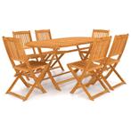 vidaXL Ensemble Ã  manger de jardin pliable 7 pcs bois, Verzenden