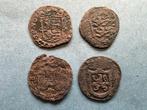 Pays-Bas. 1628-1660: vier vroege duiten Friesland, West, Postzegels en Munten, Munten | Nederland