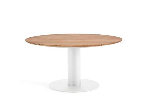 Suns Grado tuintafel wit met teak tafelblad Ø 170 cm |, Tuin en Terras, Tuinsets en Loungesets