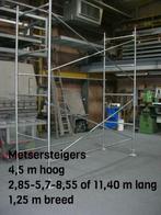metsersteigers 4,5 m hoog x 2,85 tot 11,4 m lang x 1,25 m B, Bricolage & Construction, Gevelsteiger, Ophalen