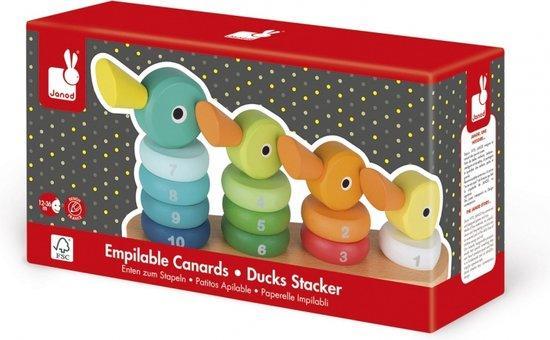Janod Zigolos - Stapeltoren Eendenfamilie - Bouwspel Met..., Kinderen en Baby's, Speelgoed | Overig, Nieuw, Verzenden