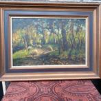 Jan J van der Stap (1874-1940) - Boslandschao met herder en, Antiek en Kunst