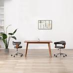 vidaXL Eetkamerstoel draaibaar gebogen hout en stof grijs, Huis en Inrichting, Stoelen, Verzenden, Nieuw