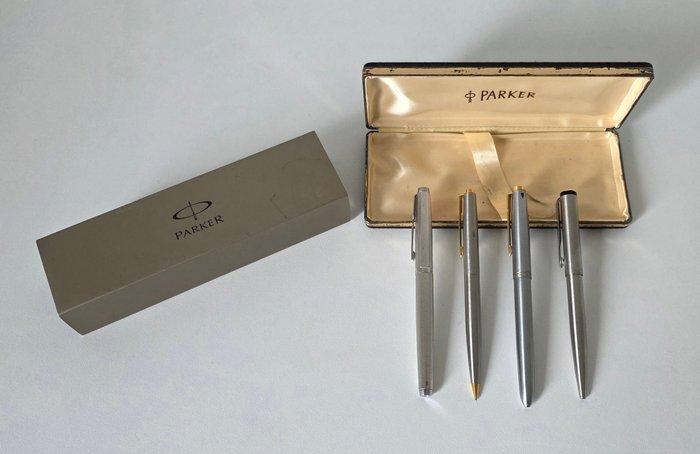 4 Parker pennen Vulpen, Balpen, Potlood, 4 Kleurenpen incl, Verzamelen, Pennenverzamelingen