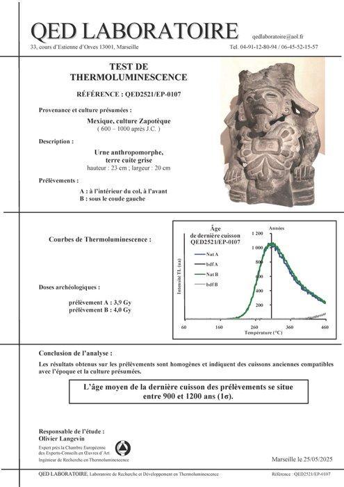 Oaxaca Terracotta urn voor urnen. 600-1000 na Christus. 23, Verzamelen, Mineralen en Fossielen