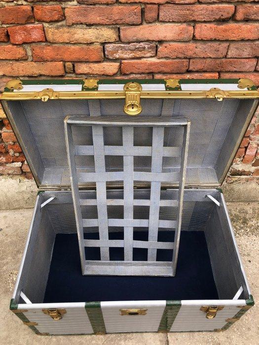 Opbergkoffer - Zilver gelamineerd - reiskoffer-kast, Antiek en Kunst, Curiosa en Brocante