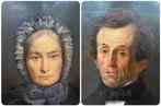 European school XIXe - Portraits of a couple, Antiek en Kunst