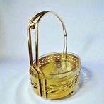 Mand - Messing, Glas - serveerschaal met glas, Antiek en Kunst