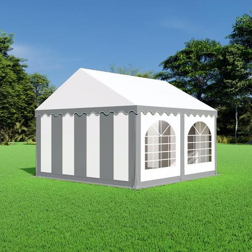 Partytent 4x4  PVC - Premium | Grijs / wit, Tuin en Terras, Partytenten, Minder dan 5 meter, Partytent, Nieuw, 4 tot 6 meter, Verzenden