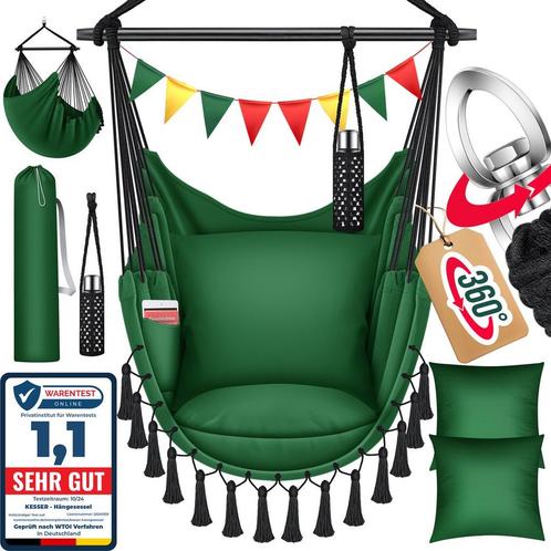 KESSER® XXL Hangstoel - 2 Kussens - Tot 150 kg - Groen, Huis en Inrichting, Overige Huis en Inrichting, Verzenden