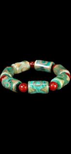 Belle bracelet tibétain en perles Dzi à dents de tigre -