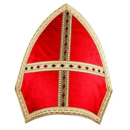 Sinterklaas Mijter Polyesterfluweel, Hobby en Vrije tijd, Feestartikelen, Nieuw, Verzenden