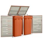 vidaXL Containerberging dubbel 138x77,5x112,5 cm roestvrij, Verzenden