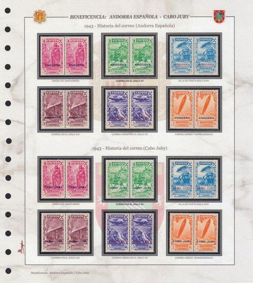 Espagne et colonies 1943 - Bénéfice Andorre, Cabo Juby,, Postzegels en Munten, Postzegels | Europa | Spanje