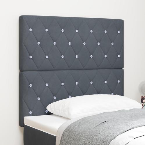 vidaXL LED Hoofdbord Donkergrijs 90 cm Velvet, Huis en Inrichting, Slaapkamer | Bedden, Nieuw, Verzenden