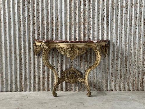 Wandtafel - Partly gilded and polychrome painted wood and, Antiek en Kunst, Antiek | Meubels | Stoelen en Sofa's