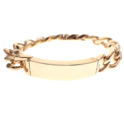 Gouden heren armband met plaatje | 19 cm (robuuste armband), Handtassen en Accessoires, Armbanden, Overige kleuren, Gebruikt, Goud