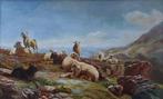 Achille Gros (1851-1911) - Troupeau de moutons, Antiek en Kunst