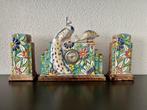 Horloge de buffet, modèle avec paons, rare dans ce coloris, Antiquités & Art