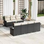 vidaXL Tuinbank Set 8 pcs Zwart Poly rattan, Tuin en Terras, Verzenden, Nieuw