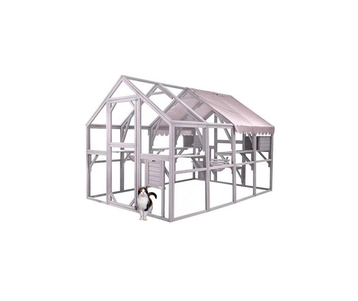 MaxxPet Kattenkooi - kattenvolière - 280x180x174cm Grijs, Dieren en Toebehoren, Katten-accessoires, Nieuw, Ophalen of Verzenden