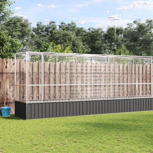 vidaXL Volière met verlengstuk 626,5x107x212 m staal, Dieren en Toebehoren, Vogels | Toebehoren, Nieuw, Verzenden