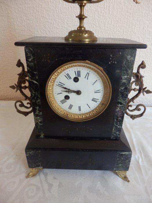 Klok - Brons, Marmer, Messing - 1850-1900, Antiek en Kunst, Antiek | Klokken