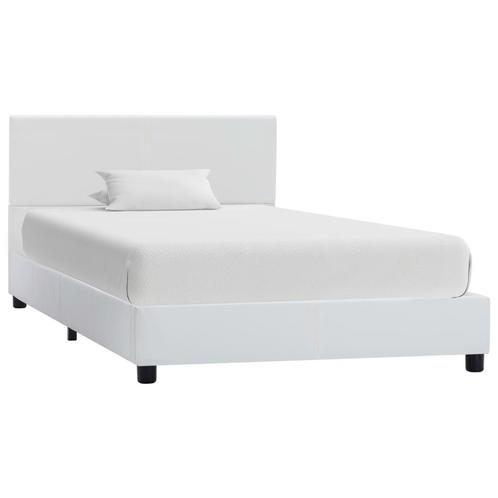 vidaXL Bedframe kunstleer wit 100x200 cm, Huis en Inrichting, Slaapkamer | Bedden, Nieuw, Verzenden