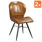Stoelen | ELITE | Kunstleer/Metaal | Cognac | Zwarte Poten, Verzenden, Nieuw in verpakking